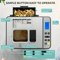 thumbnail image 3 of Simzlife 25-in-1 Bread Maker Machine, 2LB Capacity for Dough & Bread with Automatic Fruit and Nut Dispenser, Stainless Steel Construction, 3 of 7