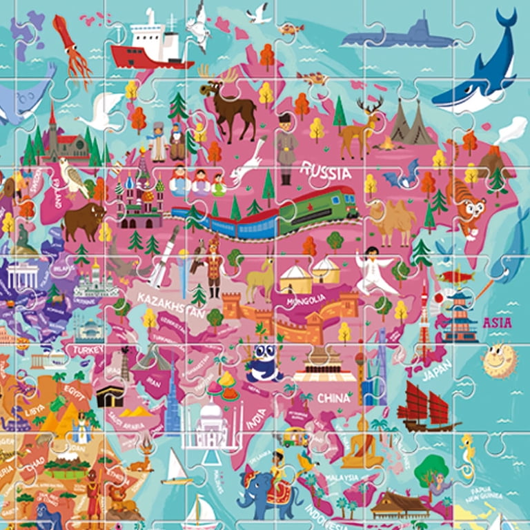 Headu Giant Puzzle World Tour, 108-Piece with 3D Animals photo 4