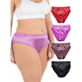 thumbnail image 3 of Women's Panties Silky Sexy Satin Bikini Small to Plus Sizes Multi-Pack, 3 of 12