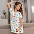 thumbnail image 3 of Vsdgher Joyeuses Pâques Motif Lapin Chemise de Nuit à Manches Courtes Col Rond Mignonne Robe de Nuit Confortable, 3 of 6