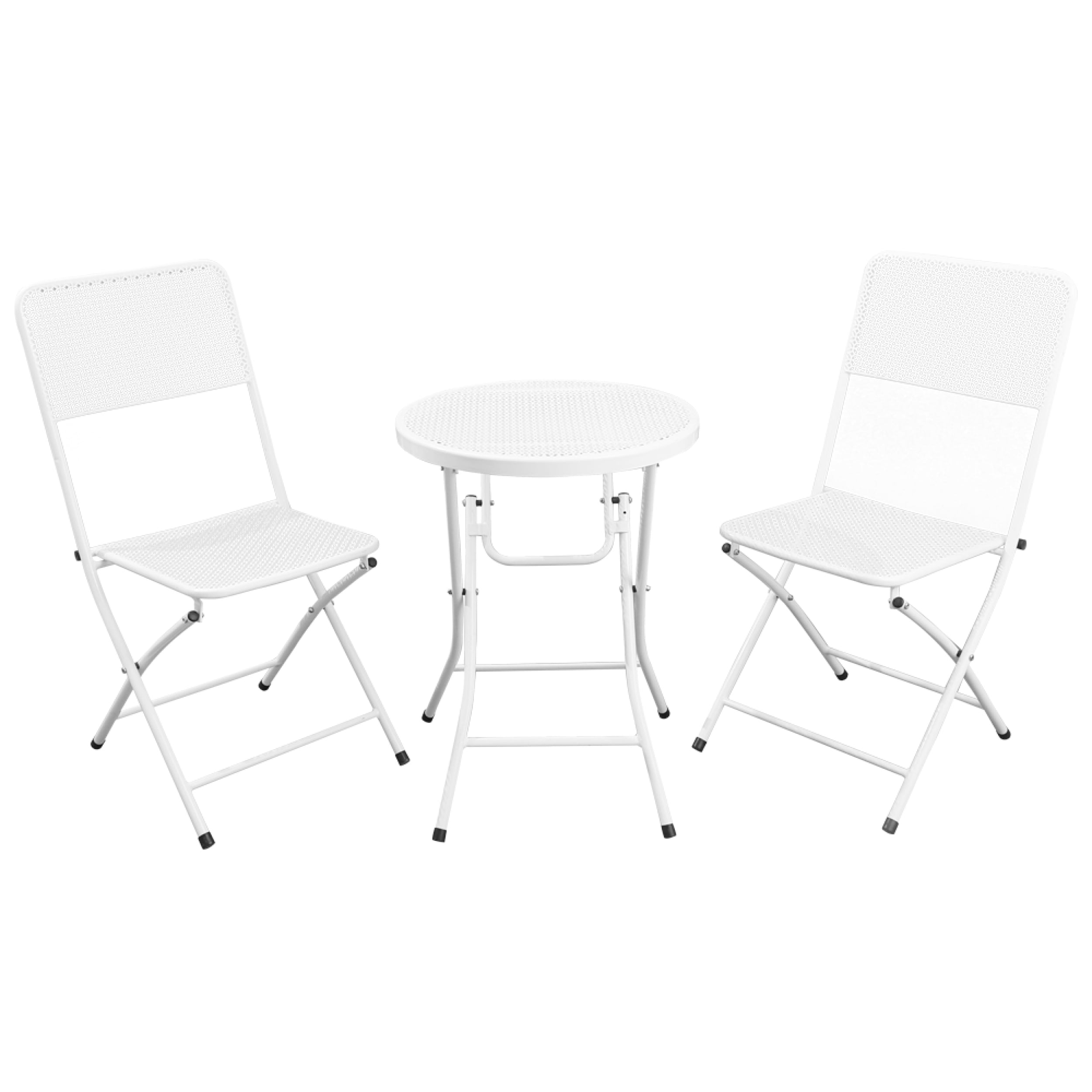 Premium Steel Patio Bistro Set, Folding Outdoor Patio Furniture Sets, 3