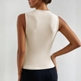 thumbnail image 6 of Landzoo Women'S Shirts Solid Color Sleeveless Crew Neck T-Shirt Summer Loose Fit Women Tops Size L Beige, 6 of 6