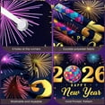 thumbnail image 4 of Colorful Fireworks 2026 New Year Banner Shiny Stars Happy New Year Display Champagne Glass Design Party Balloons 2026 Celebration Backdrop for New Year Party 2026 Celebration New Year Eve Event, 4 of 9