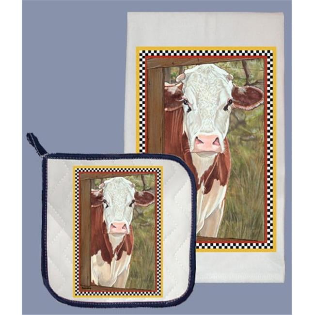 Pipsqueak Productions DP603 Cow Dish Towel And Pot Holder ...