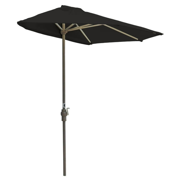 Wall Mounted Patio Umbrella - 9ft Black Brella Shade - Outdoor Decor - No Stand Needed