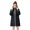 Black, variant on Winter Down Coat, Thickened Padded Hooded, Neck Protection Pockets, Zipper Closure Drawstring, Windproof Heat Retention, Daily Cold Weather Outwear