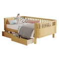 thumbnail image 6 of Mirightone Twin Size Bed with Rails, Low Profile Daybeds with Drawers and Rounded Corners, Montessori Bed Frame with Detachable Safety Rails, Twin Size Bed Frame. (Natural), 6 of 8