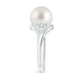 thumbnail image 3 of ANGARA South Sea Cultured Pearl Bypass Ring with Diamond Trio in Platinum for Women | June Birthstone, Birthday, Anniversary, Jewelry Gift for Women | Pearl Ring, 3 of 9