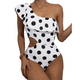 thumbnail image 1 of Traje de baño de una pieza con hombros descubiertos y volantes para mujer, acolchado, 1 of 5