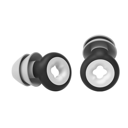 

EDFRWWS Silicone Earplug Canceling Noise 2 Layers Ear Protector for Travel Home (Black)