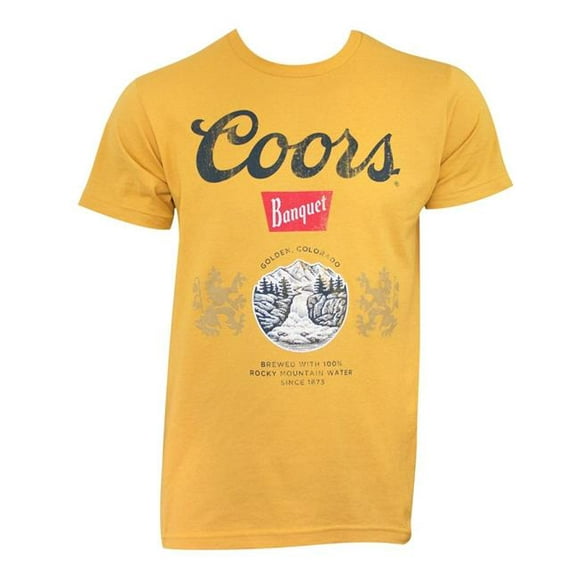Coors  Coors Banquet Mens Gold T-Shirt - Large