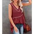 thumbnail image 7 of Womens Tank Tops V Neck Sleeveless Solid Color T Shirts Vest Summer Casual Comfy Peplum Tops Blouses Tunic Tank Shirts, 7 of 7