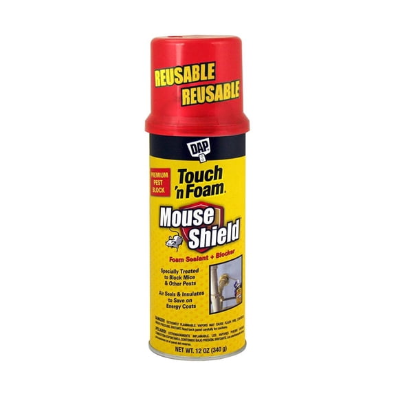 DAP Touch n Foam Mouse Shield Foam Sealant & Blocker, 12 Fl Oz, Cream (12506)