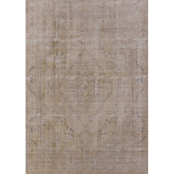 Ahgly Company Indoor Rectangle Mid-Century Modern Dark Almond Brown Oriental Area Rugs, 6' x 9'