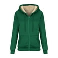 thumbnail image 5 of Hoodies for Women Zip Up Hoodie Women's Street Long Sleeve Hooded Zipper Solid Color Casual Sweatshirt Winter Coats for Women, 5 of 5