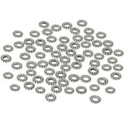 PH PandaHall 200pcs Large Hole Spacer Beads Tibetan Alloy Antique Silver Donut Rondelle Jewelry Spacers for Bracelet Jewelry Making, 8x2mm, Hole: 3mm