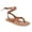 Brown, variant on XYD Women Metal Ornament Round Toe Thong Sandals Ankle Wrap Lace Up Flat Shoes Comfortable Casual Flip Flops Size 7 White