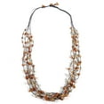 thumbnail image 1 of Earthy Floating Carnelian Stones Cotton Rope Multistrand Necklace, 1 of 3
