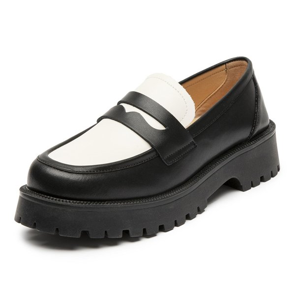AIYUQI, zapatos de primavera para mujer, estilo británico, suela gruesa, estilo universitario, mocasines informales, zapatos de moda de cuero genuino para niñas, WHSLE MTO Tan Jianjun unisex