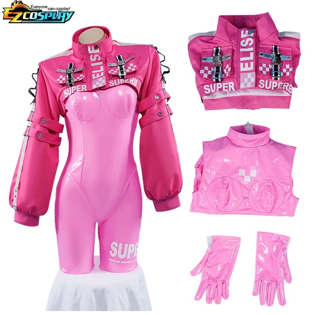 NIKKE Diosa De La Victoria Alice Mono De Cuero Rosa Cosplay Disfraz Anime Niñas Uniforme Halloween