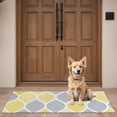 thumbnail image 4 of Yellow and Gray Geometric Quatrefoil Pattern Door Rugs,Washable Non Slip Door Mats Indoor,Decorative Door Mats,Entry Mat Indoor for Entrance,Bedroom,Kitchen,Bathroom,16"x47", 4 of 6