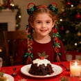thumbnail image 4 of Christmas Braided Wig with Bow-Ties and High Ponytail Hair Ties - Polyester, Elastic, Reusable, Easy Wear, Non-Slip Hair Accessory for Holiday Parties & Photo Props, 4 of 6
