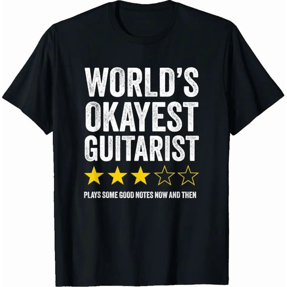 World's Okayest Guitar Player Funny Guitarist Musician Tee T-Shirt