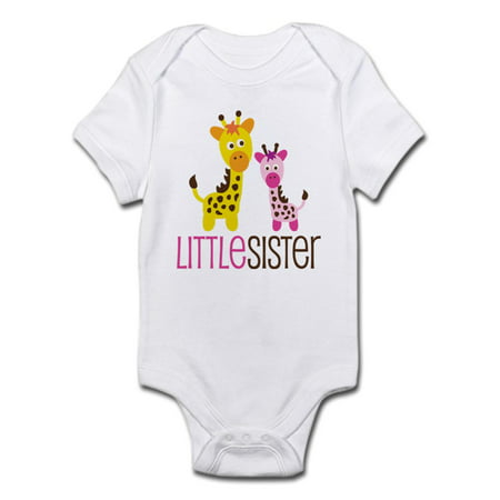 Baby Giraffe Little Sister Newborn Baby Bodysuit (Best Little Sister Onesie)