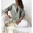 thumbnail image 3 of 1 pieza-camisa holgada de color liso-gris-L, 3 of 5
