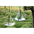 thumbnail image 3 of WGV Gold Triangle Pyramid Geometric Glass Terrarium - 4.5" Wide x 5.5" Height, Good quality Terrarium - 1 Pc, 3 of 5