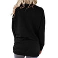thumbnail image 3 of Dyfzdhu Long Sleeve T Shirts for Women Casual Crew Neck Loose Fit Cotton Solid Blouse Tops With Pockets Black, 3 of 8