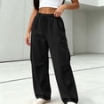 thumbnail image 2 of Work Pants for Women Yoga Leggings For Women High Waisted Yoga Casual Pants Workout Leggings Cargo With 4 Pockets Yoga Pants Black S, 2 of 9