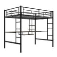 thumbnail image 6 of Full Loft Bed With Desk and Shelf, Space Saving Design, Black, 6 of 9