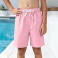 thumbnail image 4 of Sopiago Boys Swim Trunks with Compression Liner Solid Color Bathing Suits Summer Quick Dry Swimwear Swim Shorts Pink,13-14 Years, 4 of 5