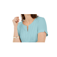 thumbnail image 2 of Karen Scott Women's Woven Split Neck Top Blue Size X-Large, 2 of 3