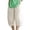 White, variant on MDUKONU Women's Stylish Linen Shorts Breathable Below Knee Fade Resistant White XXL