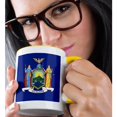 thumbnail image 2 of 3drose, State Flag of New York (pd-us), 11oz Two-tone Yellow Mug, 2 of 6