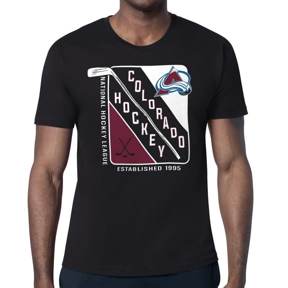 Men's Starter Black Colorado Avalanche Shield Graphic T-Shirt