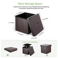 thumbnail image 2 of Pouf de Rangement Pliant de 12 Pouces, Pouf en Cuir avec Coffre de Rangement, Repose-Pieds Tabouret, 2 of 8
