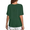 thumbnail image 4 of Round Neck Tops for Women Dressy Short Sleeve Elegant Summer Peplum Pleated Flowy Casual Blouse Shirt Trendy 2025, 4 of 6