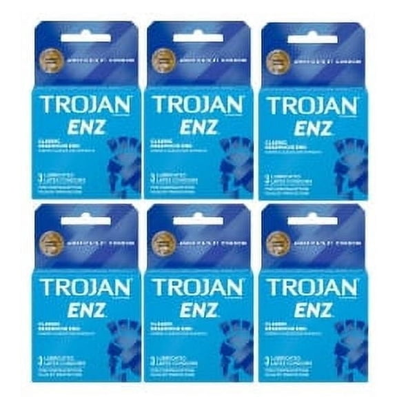 Trojan ENZ Lubricated Condoms, 3 Count (Pack of 6) (18 Condoms)