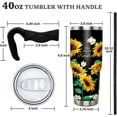 thumbnail image 5 of 40 oz Tumbler with Handle and Straw Leak Proof 40 oz Sunflower Cup Insulated Stainless Steel Coffee Travel Mug 40oz Sunflower Slim Tumbler with Handle Sunflower Gift for Women, 5 of 6