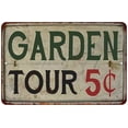thumbnail image 1 of Garden Tours 5 Cents Vintage Look Garden Chic 8 x 12 Matte Finish Metal 108120020036, 1 of 1