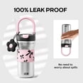 thumbnail image 4 of Sidagar 25 fl oz Stainless Steel Insulated Water Bottle with Handle, Leakproof Straw Lid, Silver Bow, 4 of 7