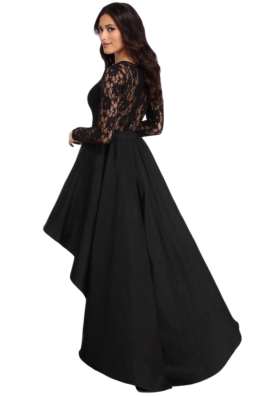 lace overlay formal dress