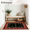 thumbnail image 3 of ODIKA 5'x7' Machine Washable Non-Slip Area Rug, Jolly Snowfolk Parade with Twinkling Accents and Decorative Borders High Traffic Rug, Red, 730501, 3 of 7