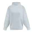 thumbnail image 3 of Women's Long Sleeve Sweaters Turtleneck Loose Soft Knitted Casual Pullover, 3 of 5