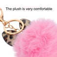 thumbnail image 4 of EeaseCA 1Pc Leopard Printed Ear Keychain Furry Ball Bag Pendant Gift Key Ring (Pink), 4 of 8