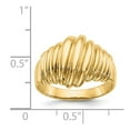 thumbnail image 3 of 14K Yellow Gold Ring Band Themed Polished Scalloped Dome, Size 9, 3 of 5