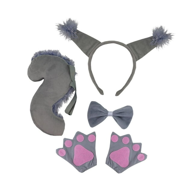Disfraz de Halloween perfecl vestido elegante Gris con guantes